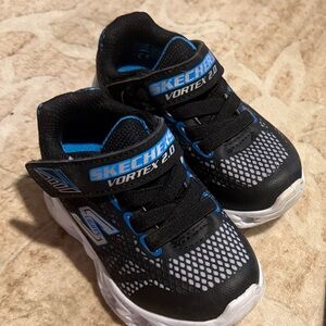 Skechers Kids Vortex 2.0 Black and Blue Sneakers